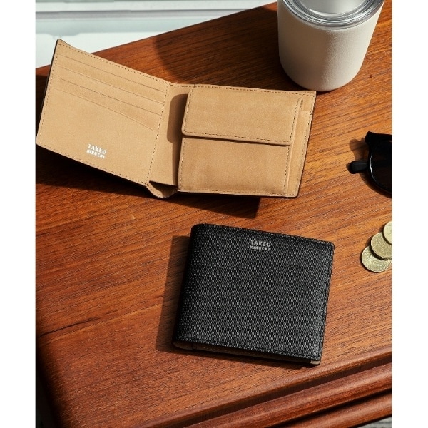 ソフト＆ナチュラル】ミニメッシュ レザー 2つ折り財布 | タケオキクチ