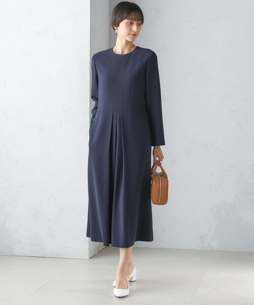 セール】 〈手洗い可能〉トリアセテート混 フロント タック ワンピース