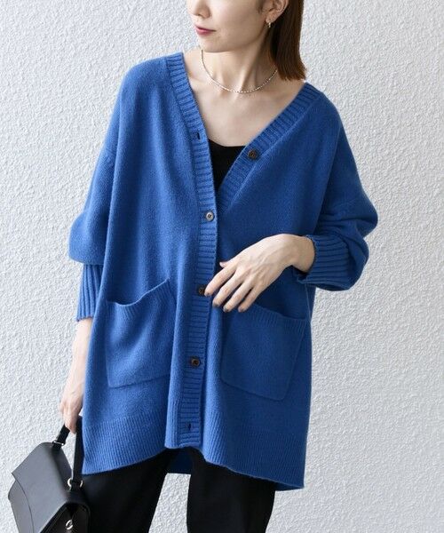 セール】 SHIPS any: AQUA カシミヤ ミックス Vネック ニット