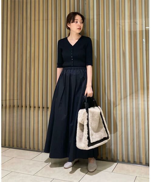 セール】 マテリアルコンビ Vネックワンピース （ロング・マキシ丈