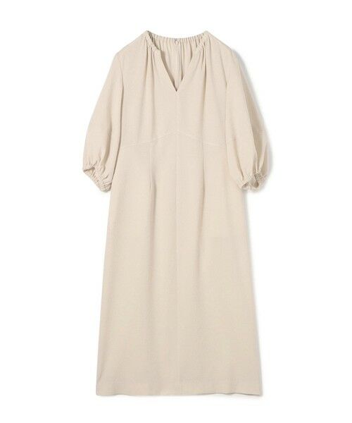 セール】 コンパクトサッカー ギャザーVネックワンピース （ミニ丈