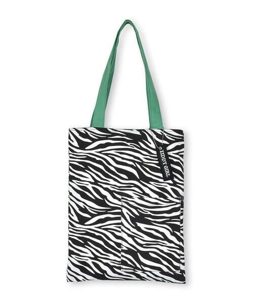 ニコ☆プチ 掲載 】フライトタグ ポケット付き ゼブラ柄 リバーシブル