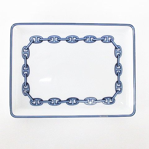 エルメス HERMES シェーヌダンクル スクエアプレート チェーン柄 ロゴ