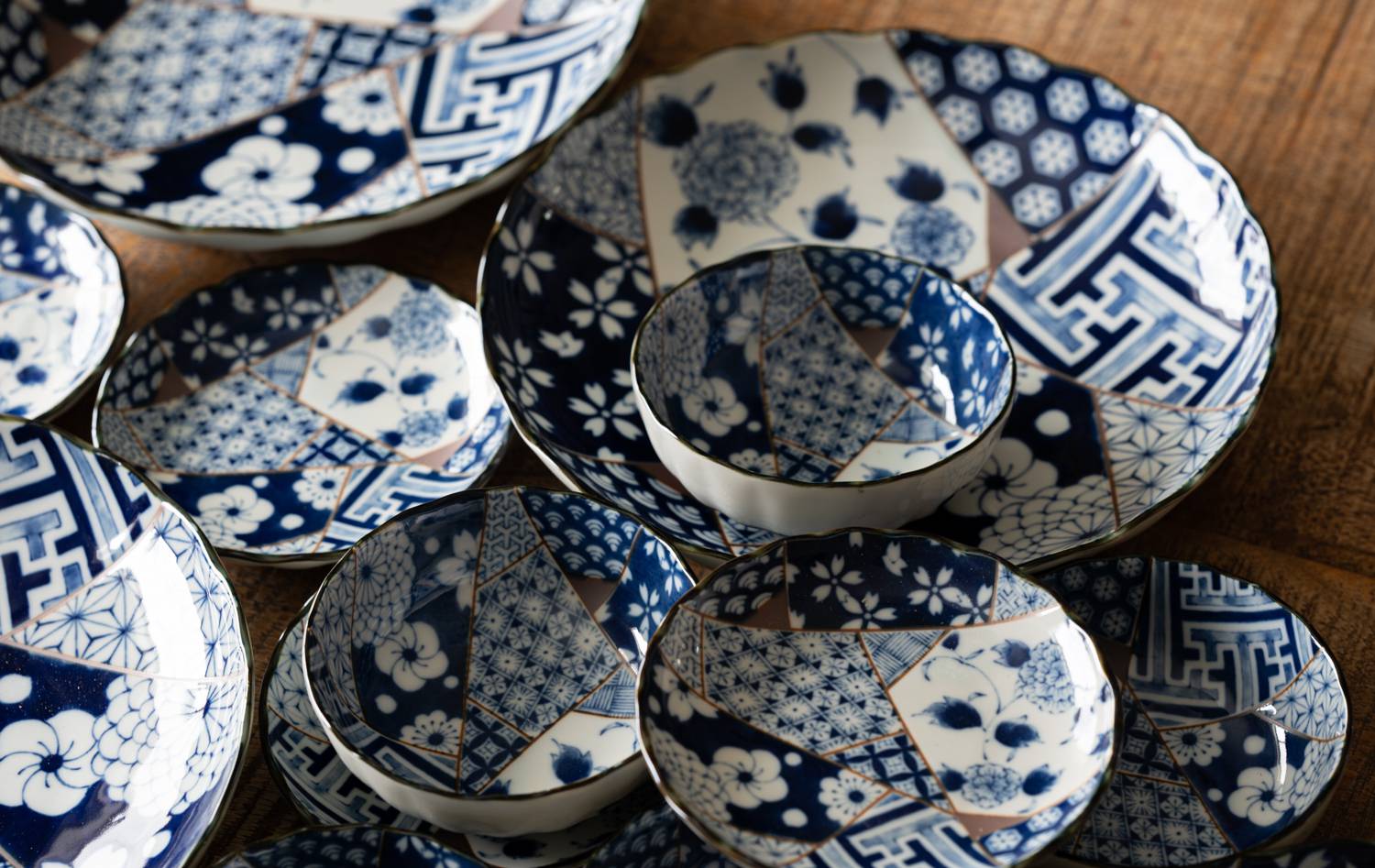 藍友禅 菊形 10.5cm小鉢[定番] - 業務用食器販売用食器 卸売のやまに