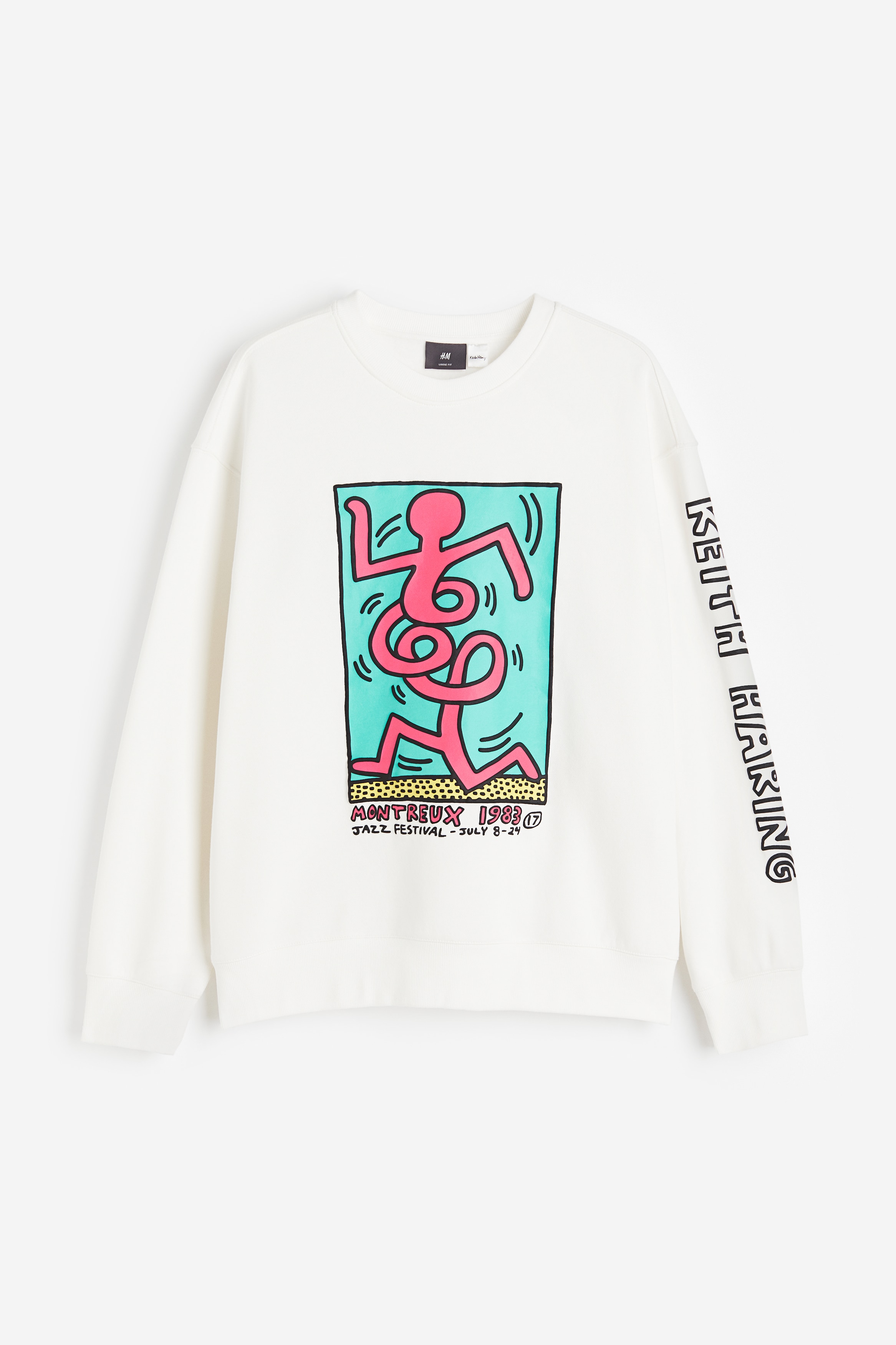 Men's White/Keith Haring Loose Fit Sweatshirt | H&M CA