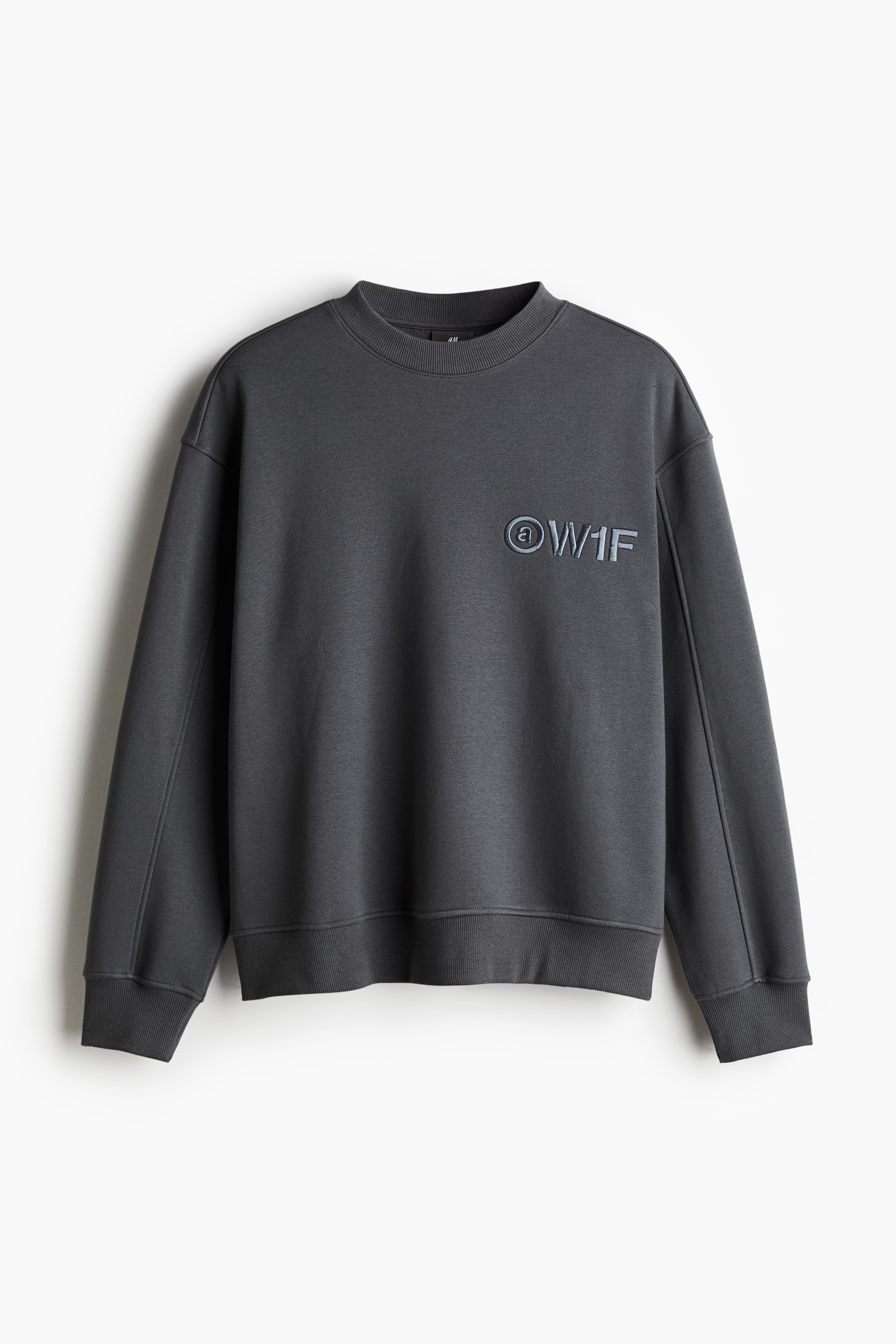 Embroidered Sweatshirt - Black/Soho - Men | H&M US