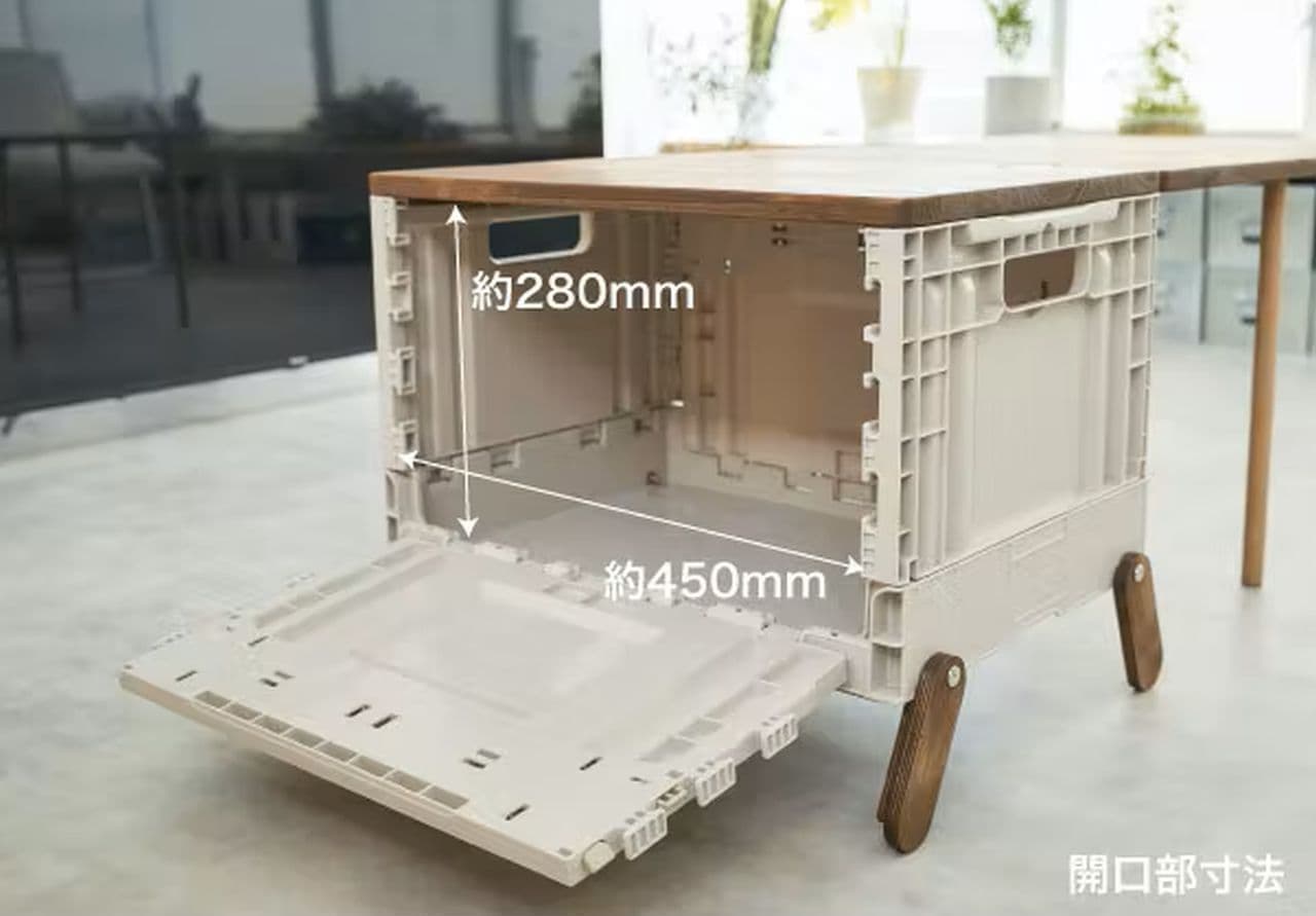 コンテナをキャンプテーブルに！ 食材を収納できて調理もできる