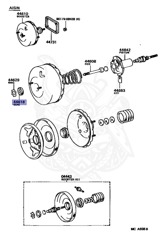 44621-28120 - Toyota - Seal, Booster Body No.1 (for Clutch Booster