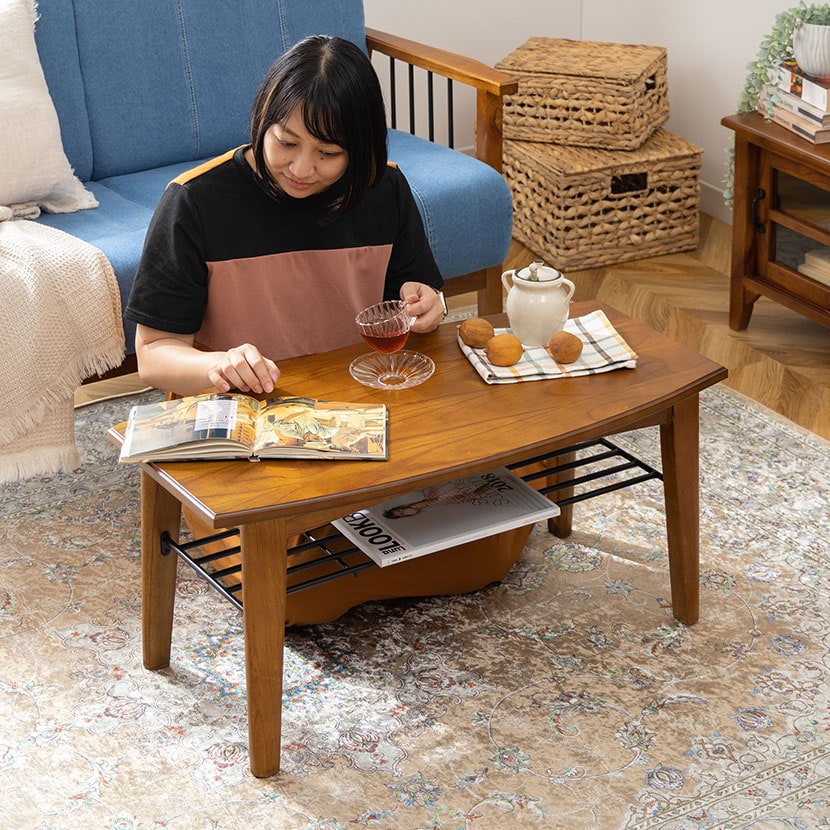 送料無料】 センターテーブル アンティーク風 ローテーブル リビング