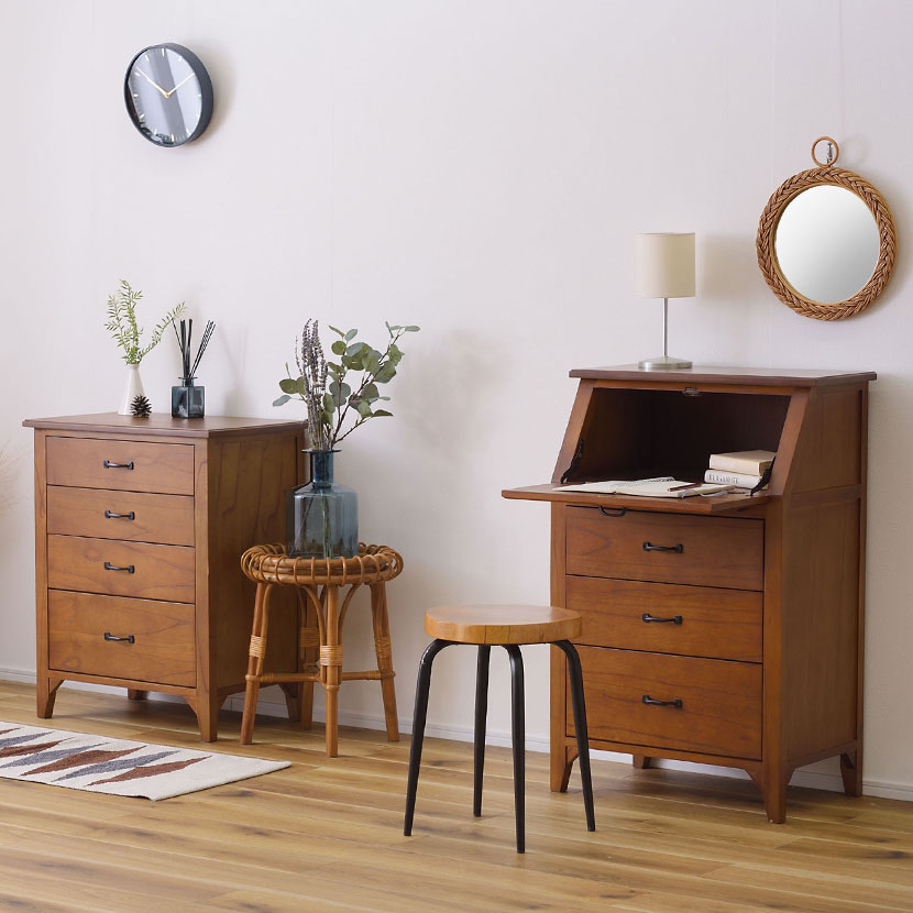 送料無料】 ライティングチェスト ライティングビューロー チェスト