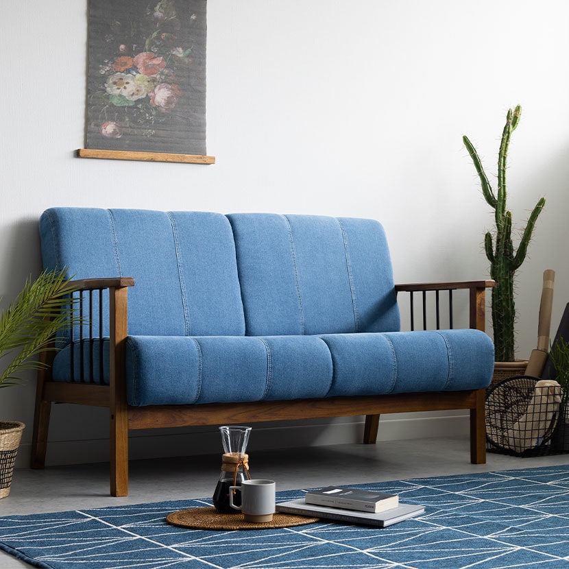 送料無料】 アンティーク風 2人掛け ソファ リビングソファ― ミンディ