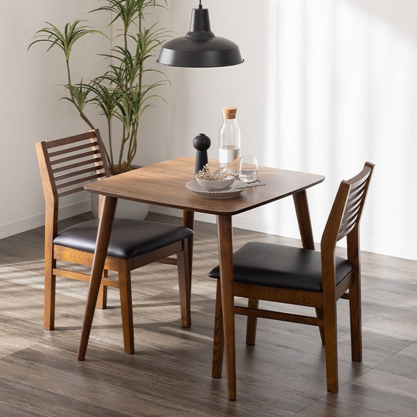 送料無料】 2人用 ダイニングセット 3点 (幅750mmテーブル+チェア2脚