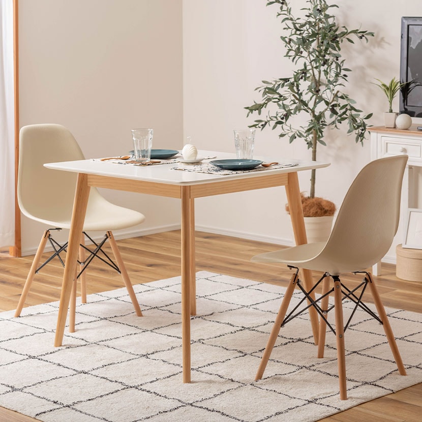 送料無料】 2人用 ダイニングセット 3点 (幅800mmテーブル+チェア2脚