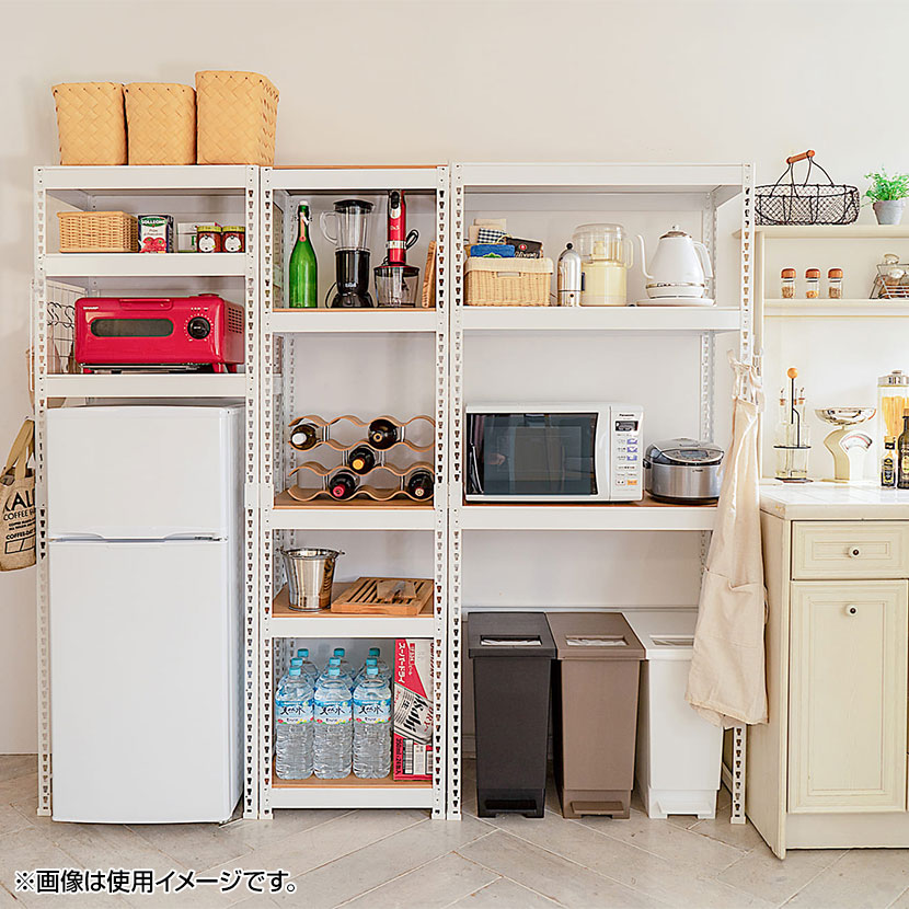 送料無料】 メタル&ウッドラック シェルフ3段 耐荷重150kg(棚板1枚