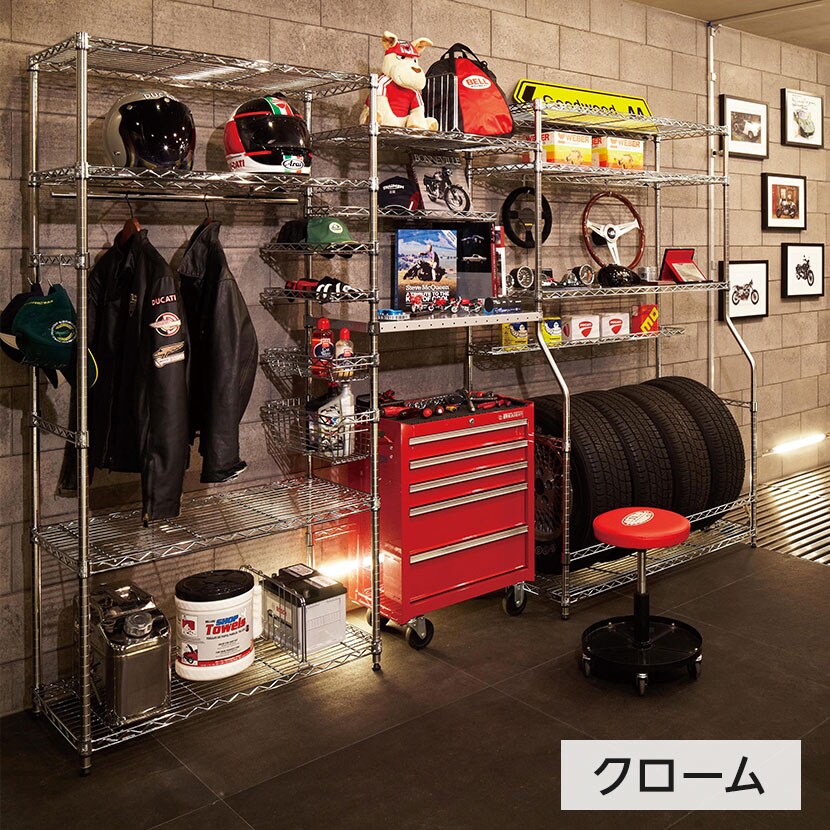 送料無料】 エレクター(ERECTA) ワイヤーシェルフ クローム 幅1200