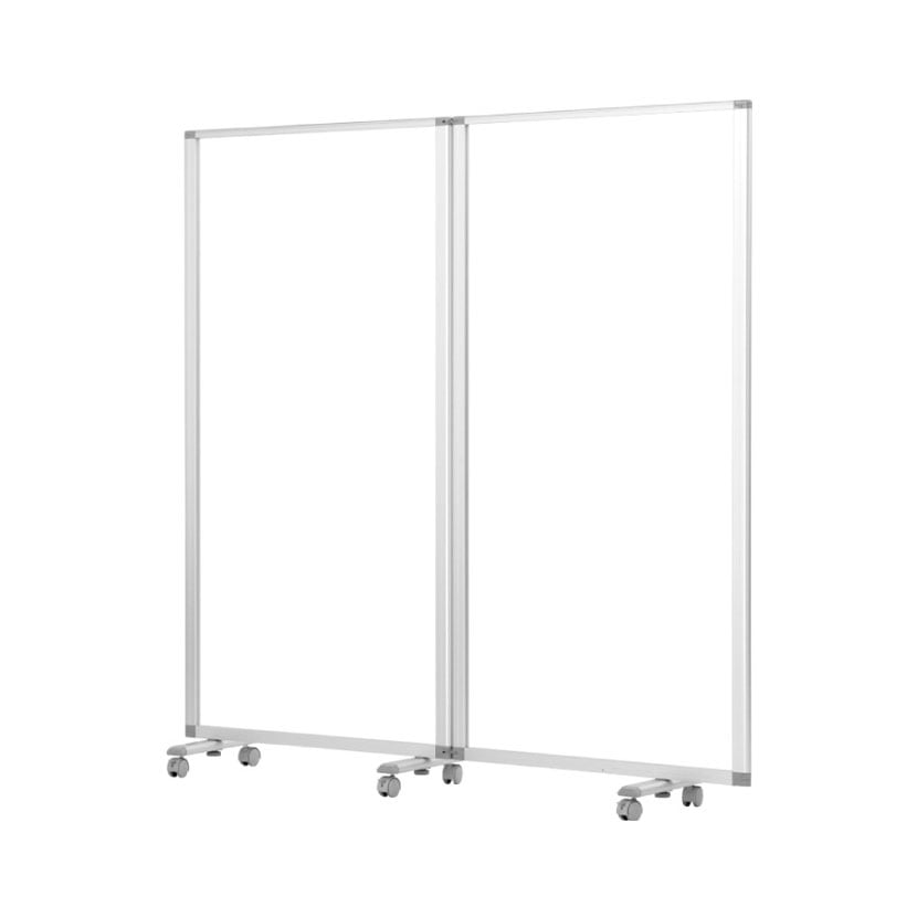 送料無料】 2連透明アクリルパーテーション 自立式 衝立 間仕切り