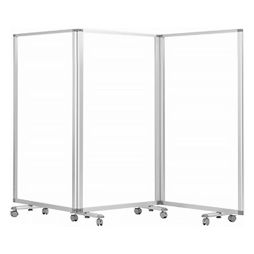 送料無料】 3連透明アクリルパーテーション 自立式 衝立 間仕切り