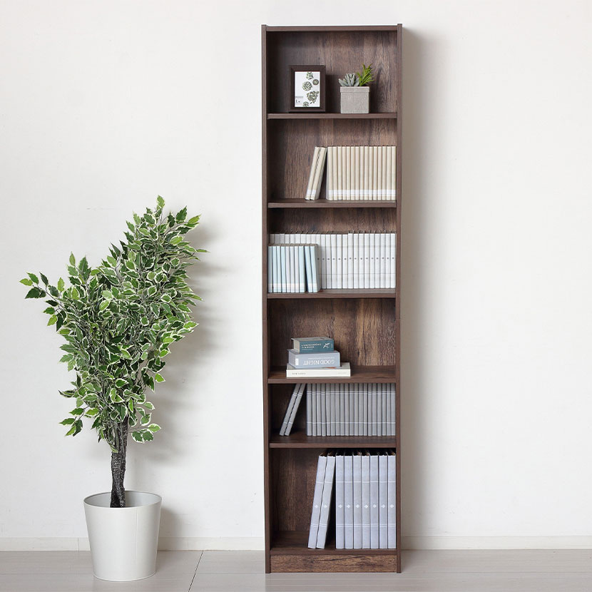 送料無料】 らくらく組立 本棚 書棚 6段 可動棚 木製 シェルフ