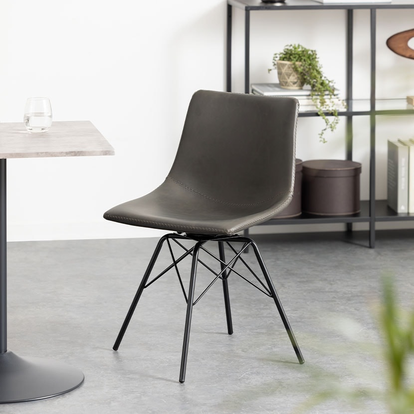 送料無料】 ダイニングチェア 回転式 レザー調 肘なし 回転チェア 食卓