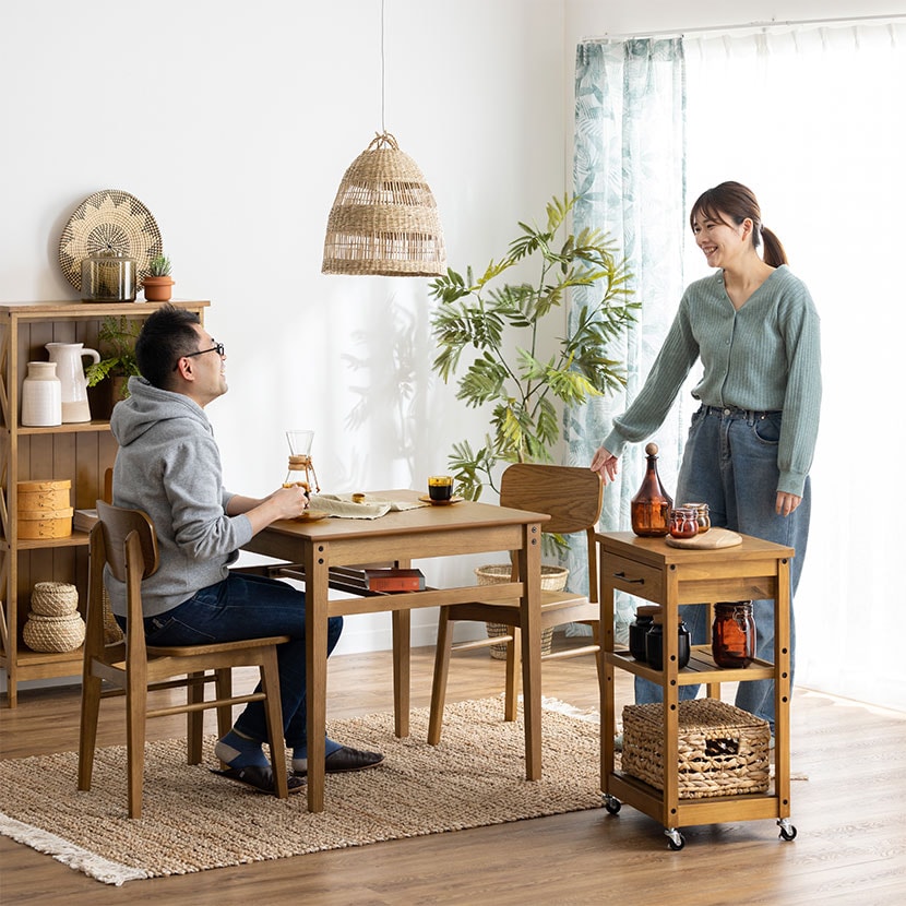 送料無料】 2人用 ダイニングセット 3点 テーブル(幅750mm)+チェア2脚