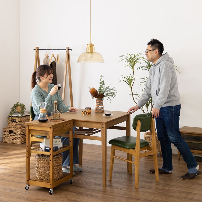 送料無料】 市場 ダイニングテーブル 正方形 収納付き 木製 天然木 2人
