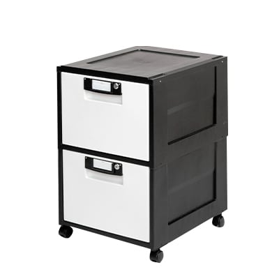 送料無料】 オフィスキャビネット 鍵付き ファイル収納 深型2段