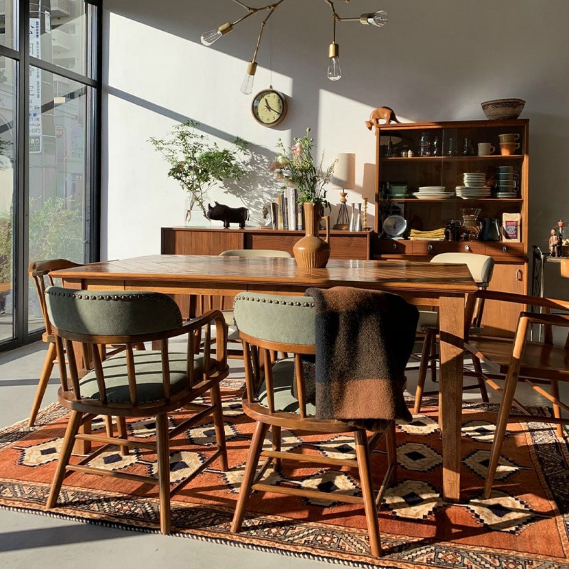 送料無料】 ACME Furniture ファブリック カーキ オーク アームチェア