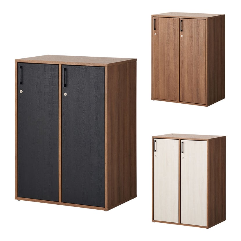 送料無料】 レモダ2.0 木製ロッカー 2人用 木目調 鍵付き 可動棚付き