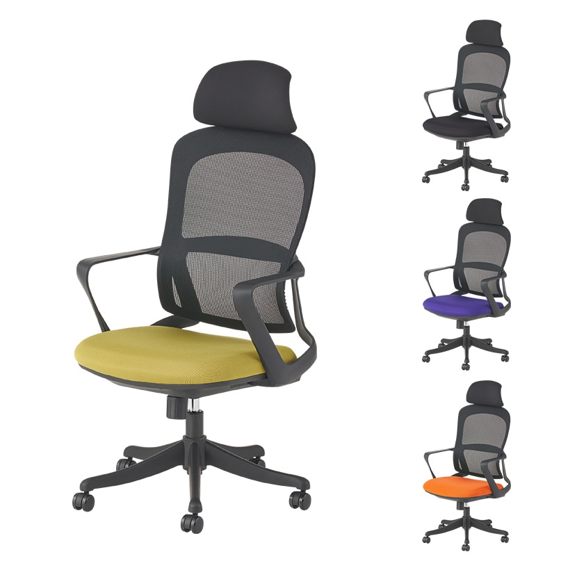 送料無料】 オフィスチェア STチェア メッシュチェア 肘付き 背座一体