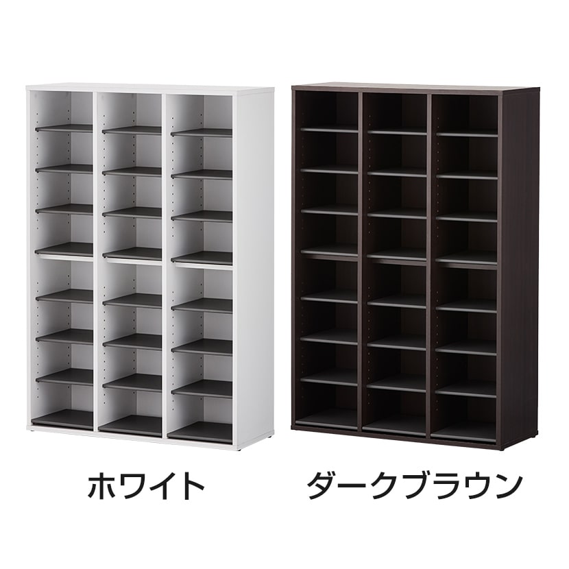 送料無料】 シューズラック 下駄箱 3列8段 24人用 樹脂棚付き 木製