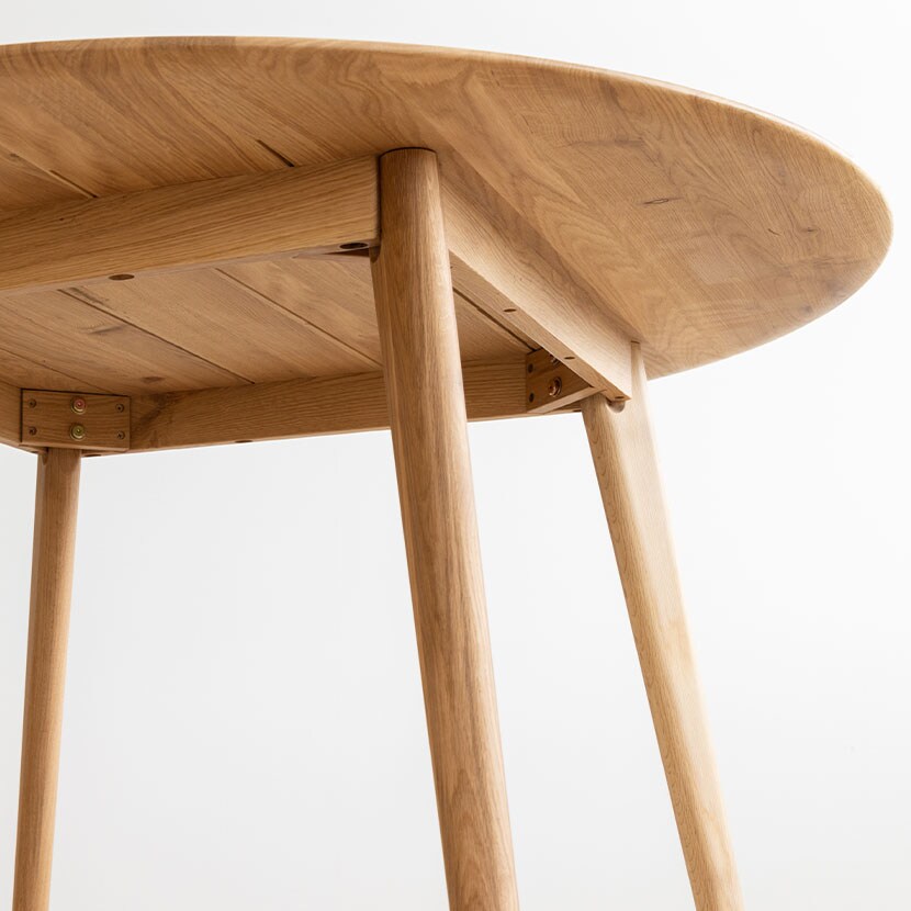 送料無料】 ダイニングテーブル 円形 ホワイトオーク無垢材 天然木