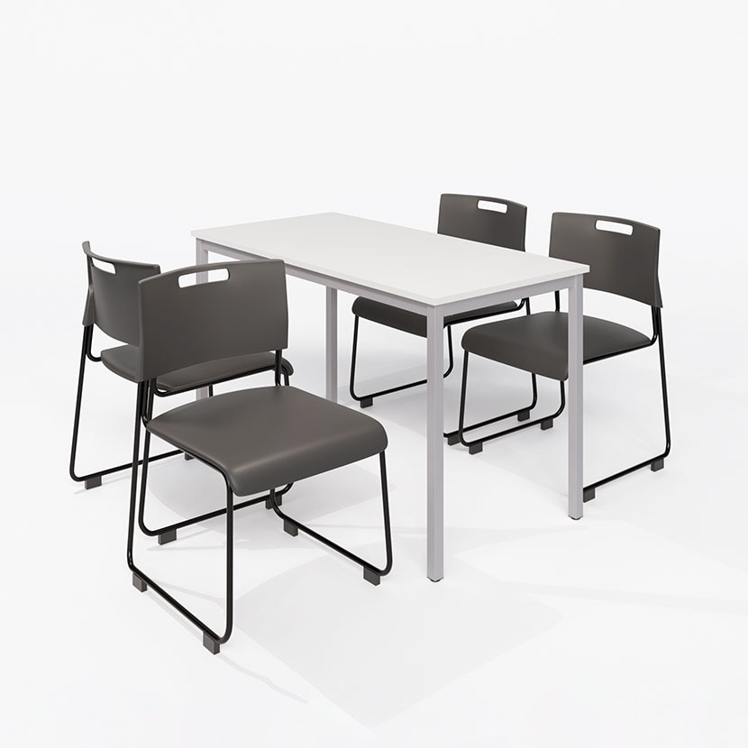 送料無料】 【4人用 会議セット】会議用テーブル 1200×600 + 会議