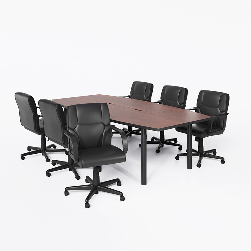 送料無料】 【6人用 会議セット】会議テーブル 幅2400×奥行1200×高さ