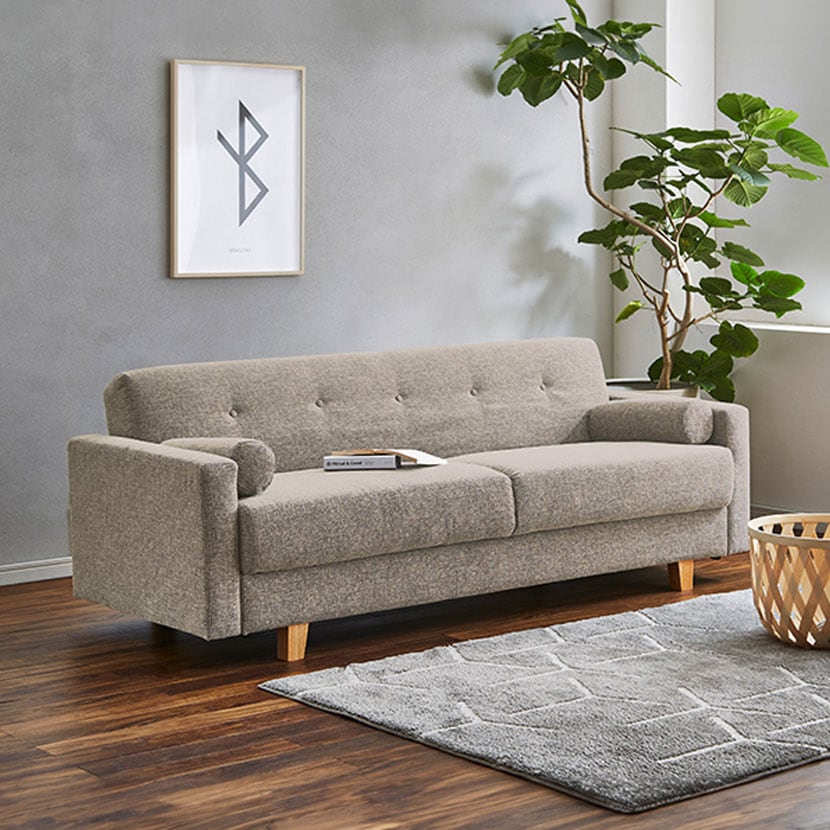 送料無料】 3人掛け バサラ3 ソファ 収納付き クッション付き ソファ