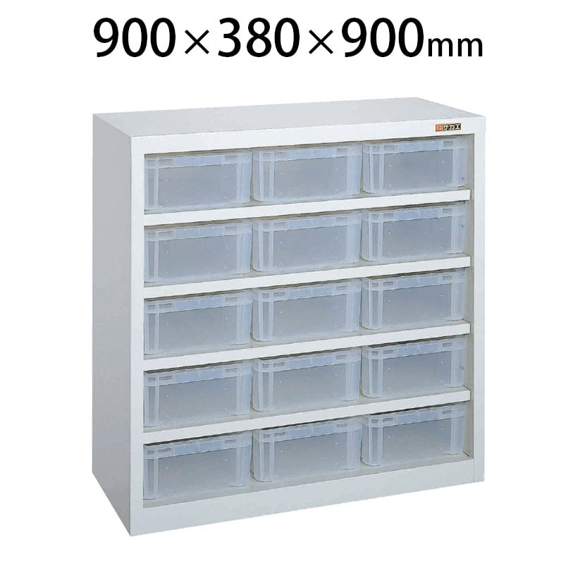 送料無料】 SCR-09C | サカエ コンテナラック 透明コンテナ付き 5段 15