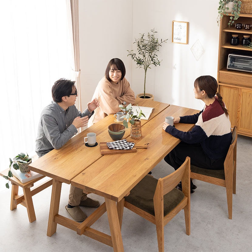 送料無料】 4人用 ダイニングセット 4点 テーブル(幅1800mm)+チェア2脚