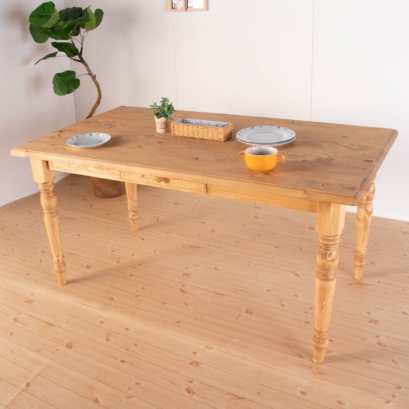 送料無料】 カントリーダイニングテーブル ナチュラル 北欧パイン材