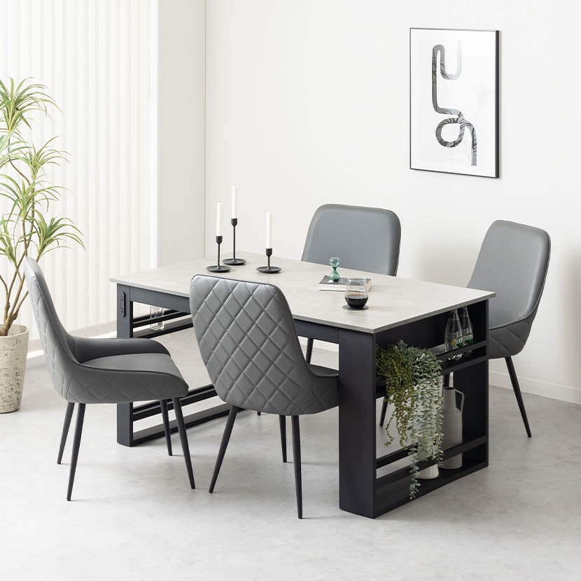 送料無料】 4人用 ダイニングテーブルセット 5点(幅1500mm食卓テーブル