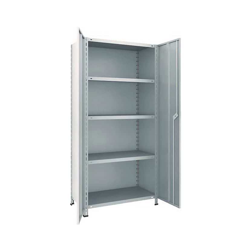 送料無料】 TRUSCO 軽量棚両開扉付き 幅875×奥行450×高さ1800mm 天地5