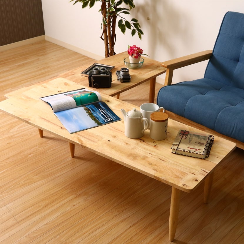 送料無料】 Natural Signature ツイン ローテーブル 天然木 回転