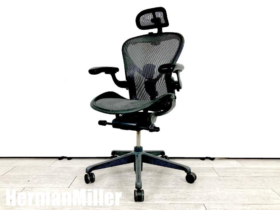 中古】アーロンチェア Herman Miller/ハーマンミラー 肘付ハイバック