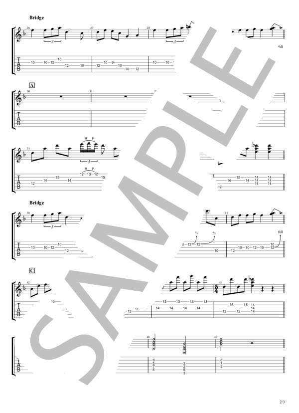 楽譜】ブルーアンバー / 清水 依与吏 (エレキギター / 中級