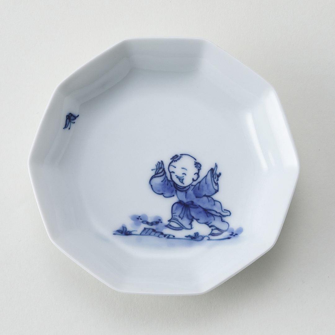 啓祥窯】［十角］唐子絵豆皿 | 三川内焼オンライン・ショップ