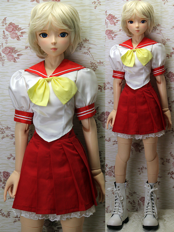 SSドール用 セーラー服セット 赤 | otocolleshop