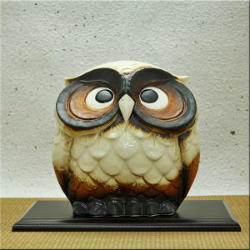 楽天市場】信楽焼 光が透ける ふくろう インテリアライト 白 フクロウ