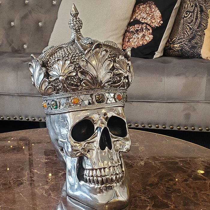 楽天市場】送料無料 未使用 ガイコツ 骸骨 ドクロ スカル 王冠