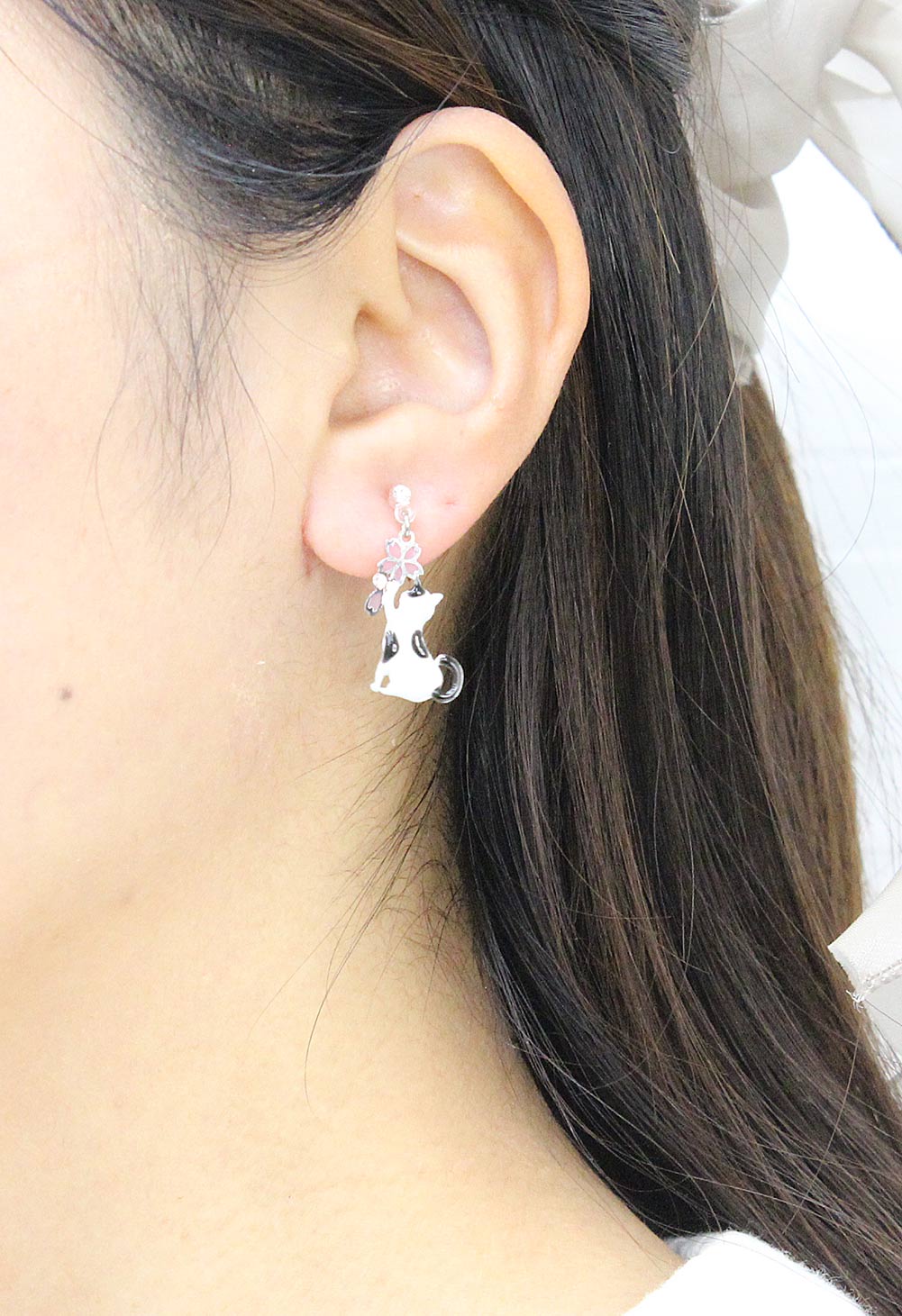 楽天市場】イヤリング ピアス ねこ キャット 猫 cat アシンメトリー