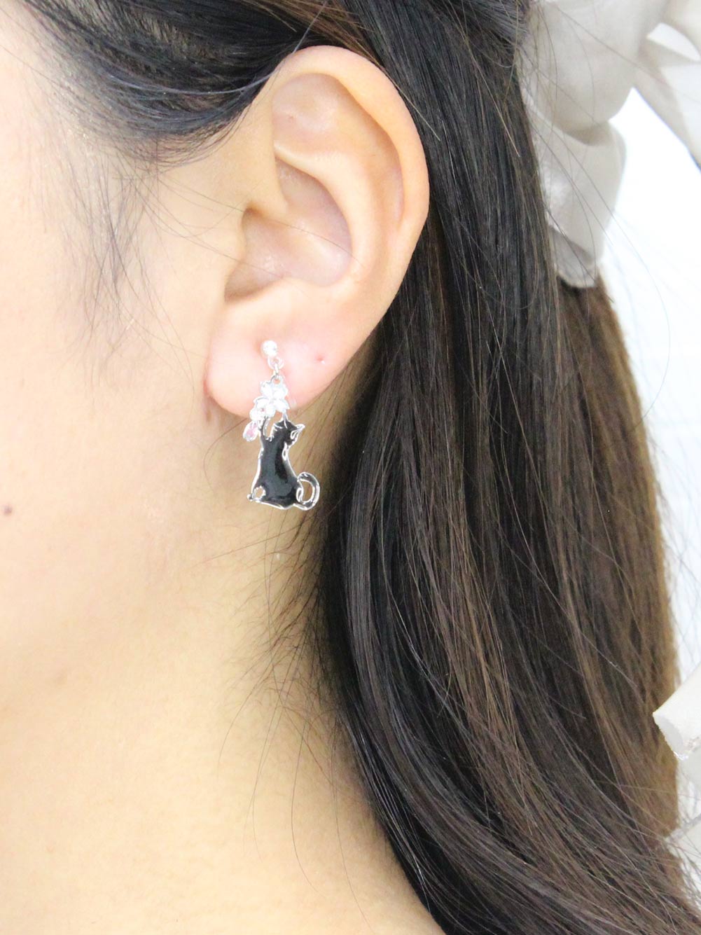 楽天市場】イヤリング ピアス ねこ キャット 猫 cat アシンメトリー