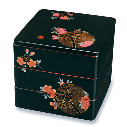 楽天市場】【最大300円クーポン有】 紀州塗り 7寸 三段 重箱 黒内朱