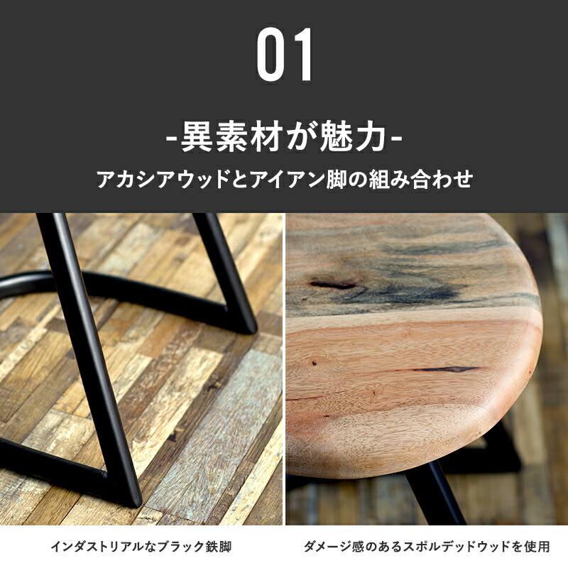 インダストリアル アンティークチェア スツール ガス配管 【部分光沢し